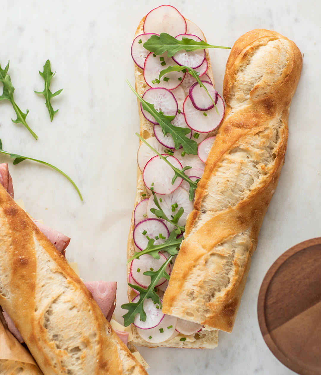 radish butter baguette