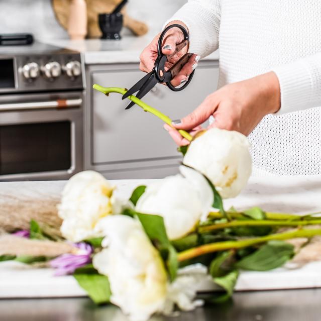 cutting flowers