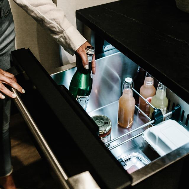 drinks in drawer refrigerator